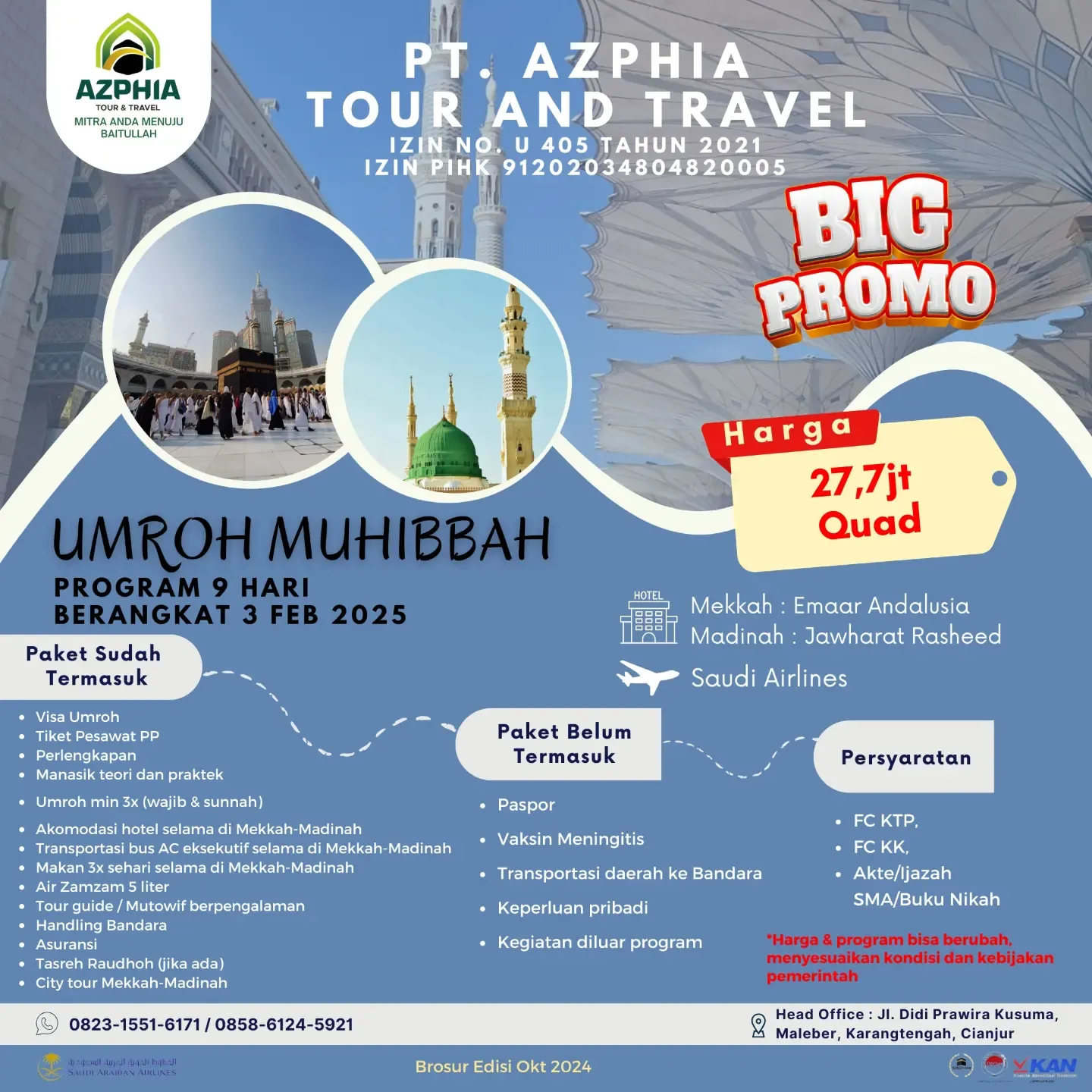 Tren Harga Umroh 2023 sampai 2026: Paket 9 Hari dan 12 Hari